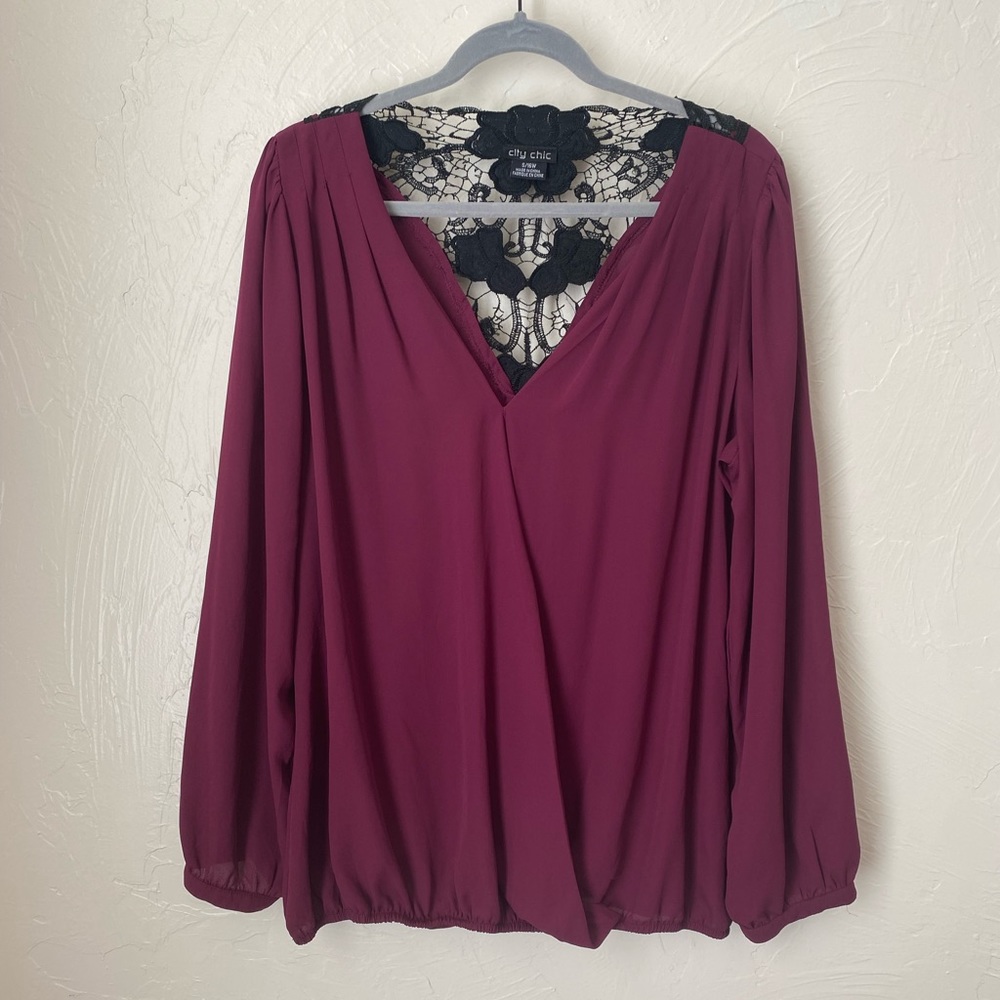 City Chic purple long sleeve blouse▪️size 16